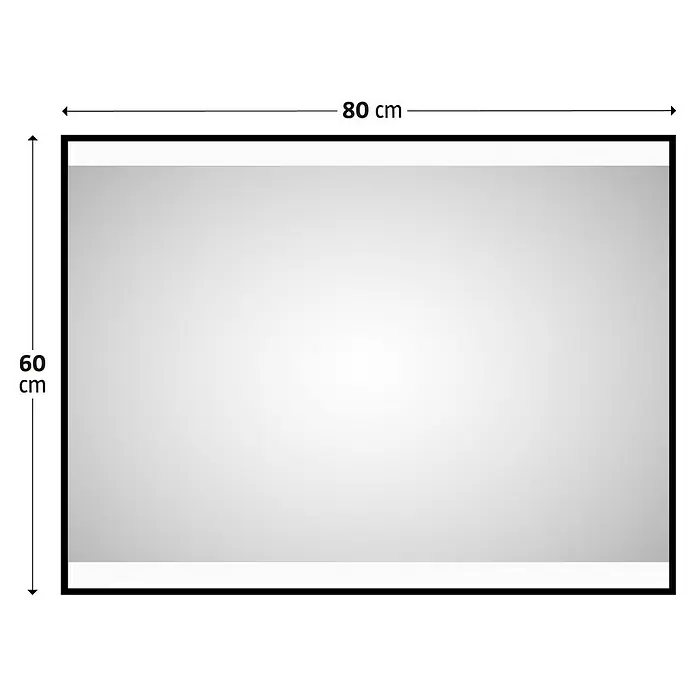 DSK Lichtspiegel Black Star - 80 x 60 cm - Abbildung eines Rechtecks mit den Maßen 80 cm x 60 cm. Ideal für Produktpräsentationen und Designvisualisierungen.