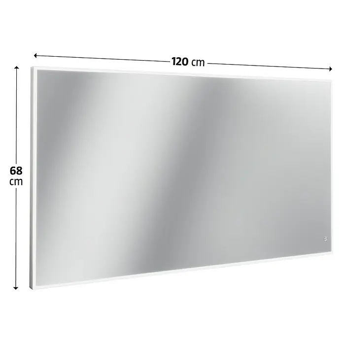 Camargue Lichtspiegel Frame - 120 x 68 cm, Leuchtmittel, Mit eckigen Kanten - Abbildung einer rechteckigen Heizplatte mit den Maßen 120 cm x 68 cm.