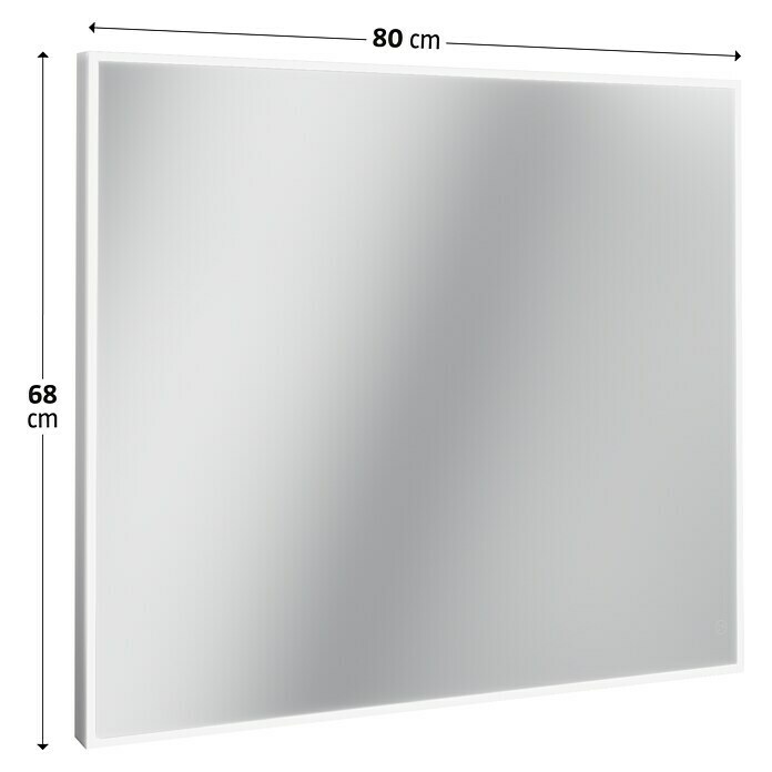 Camargue Ogledalo s LED rasvjetom (80 x 66 cm, Senzor osjetljiv na dodir)