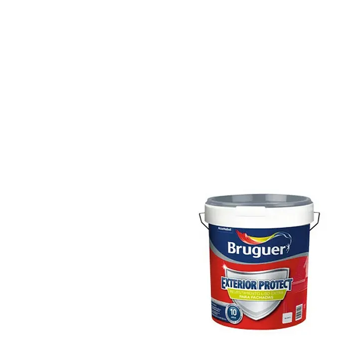 Bruguer Pintura para fachadas de acrilato puro Exterior Protect Extra - Blanco, 15 l - Un cubo de pintura para fachadas Bruguer Exterior Protect. La pintura es ideal para uso exterior y protege las fachadas de manera fiable.