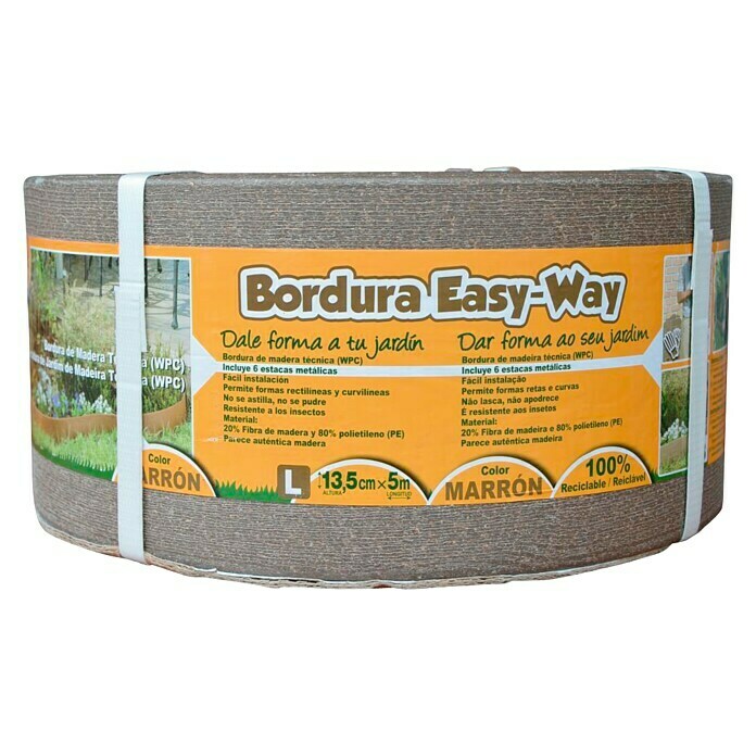 Bordura Easy Way (L x An x Al: 500 x 0,55 x 13,5 cm, WPC, Marrón)