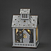 Konstsmide LED-Szenerie Haus mit Tannen (L x B x H: 15,7 x 11 x 23,5 cm, Weiß, Batteriebetrieben, LED) | BAUHAUS