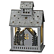 Konstsmide LED-Szenerie Haus mit Tannen (L x B x H: 15,7 x 11 x 23,5 cm, Weiß, Batteriebetrieben, LED) | BAUHAUS