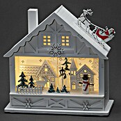 Konstsmide LED-Szenerie Haus mit Weihnachtsmann und Schlitten (L x B x H: 18 x 8 x 17,7 cm, Weiß, Batteriebetrieben, LED) | BAUHAUS