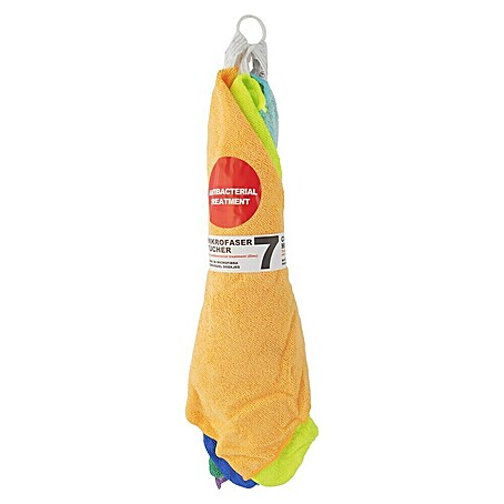 Mikrofasertücher-Set Saubermeister (7 Stk., 34 x 40 cm, Bunt)