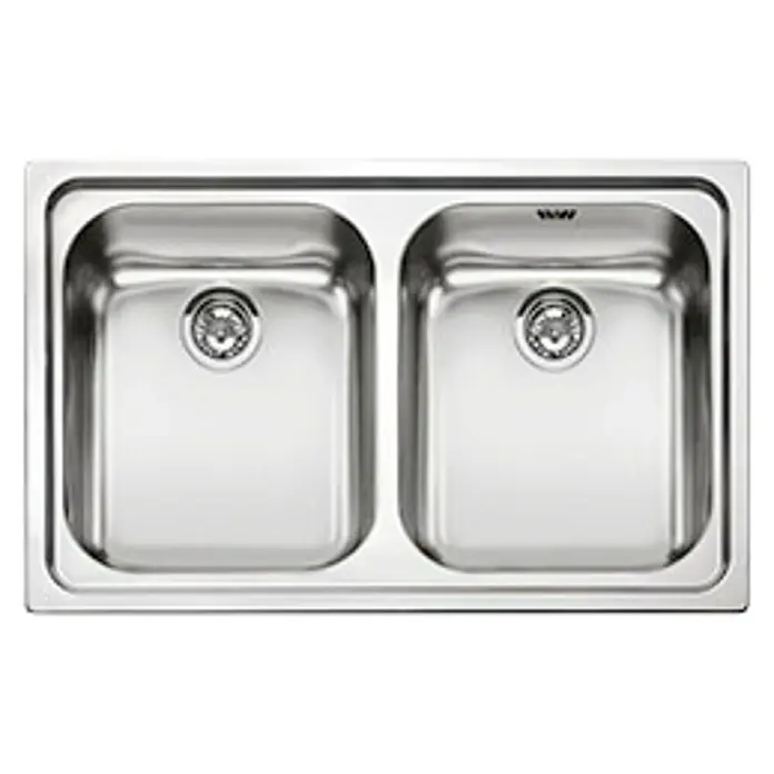 Smeg Fregadero encastrable SP792-2 - 50 x 79 cm, Acero inoxidable - Fregadero de acero inoxidable de doble cubeta, ideal para cualquier cocina moderna. Duradero, resistente y fácil de limpiar.