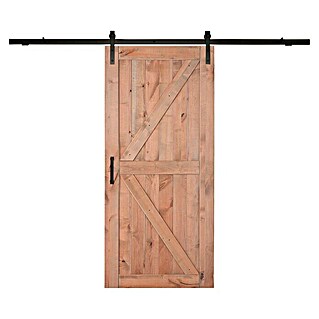 Puerta corredera de madera Grover (An x Al: 85 x 210 cm, Recubierto con lámina de PVC, Roble oscuro)
