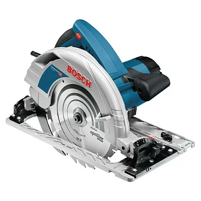Bosch Professional Handkreissäge GKS 85 G - 2.200 W, Durchmesser Sägeblatt: 235 mm - Blaue und silberne Bosch Kreissäge mit "Optiline Wood" Sägeblatt, für professionelles Holzschneiden.