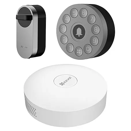 EZVIZ  Set de cerradura electrónica con teclado y puerta de enlace A3
