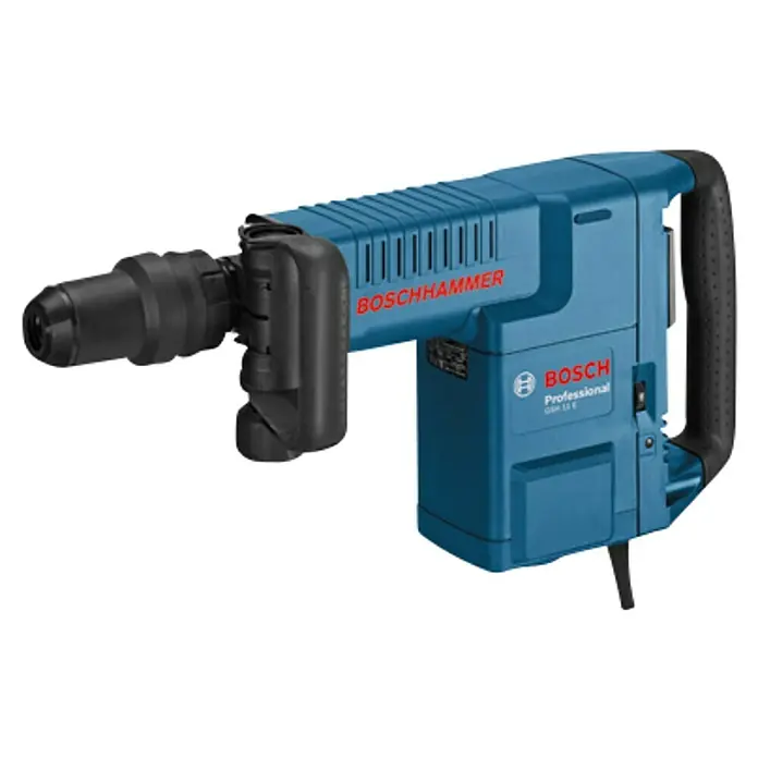 Bosch Professional Martillo demoledor GSH11E - 1.500 W, 16,8 J, Número máx. de impactos: 1.890 r.p.m. - En la imagen se muestra el martillo demoledor Boschhammer GSH 11 E, diseñado para trabajos de demolición profesionales, de alto impacto y robusto.