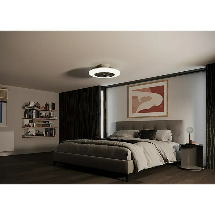 Voltomat Deckenventilator mit LED-Beleuchtung - Silber, Weiß, 60 cm, 40 W, Warmweiß - Moderne Schlafzimmerbeleuchtung mit einem stilvollen Deckenventilator mit integrierter LED-Beleuchtung. Ein echter Hingucker im Raum.