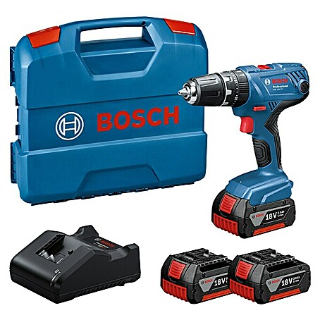 Bosch Professional AMPShare 18V Akku-Schlagbohrschrauber GSB 18V-21 (18 V, 3 Akkus, 3 Ah)