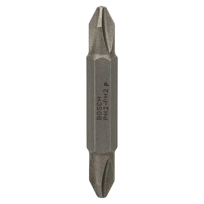 Bosch Punta Extra Hard doble - PH 2, Largo: 45 mm, 3 ud. - Punta de destornillador Phillips de doble extremo para tareas de atornillado. Ideal para proyectos comerciales y de bricolaje, robusto y duradero.