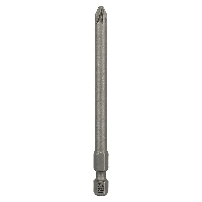 Bosch Punta Extra Hard E - PZ 2, 89 mm, 3 ud. - En la imagen, una punta de destornillador Bosch P22 P, perfecta para atornillar con precisión y lo suficientemente robusta para uso profesional.