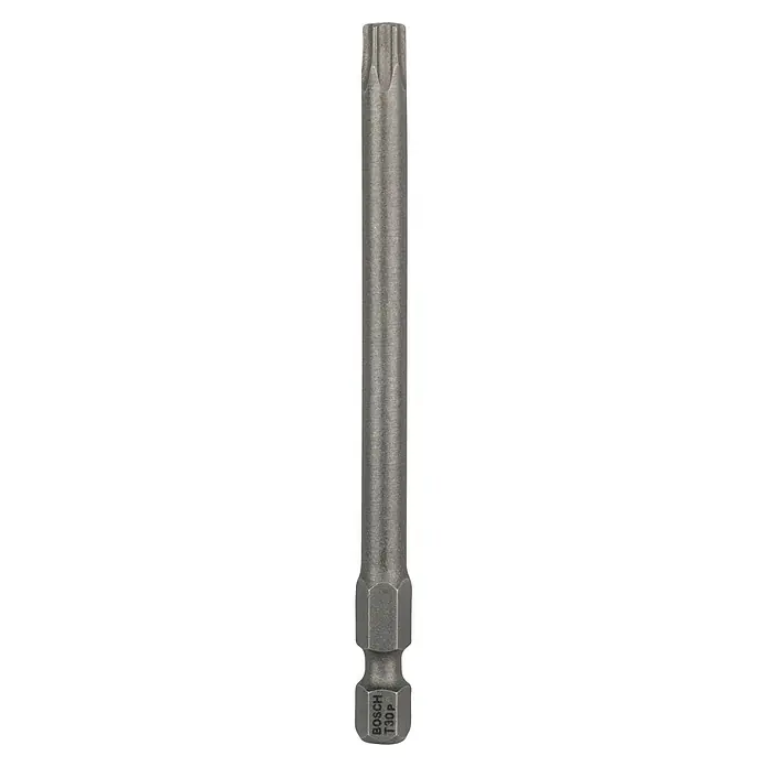 Bosch Punta Extra Hard E - T30, 89 mm, 1 ud. - Primer plano de una punta de destornillador Torx de metal Bosch T30P, ideal para atornillar de forma segura en proyectos.