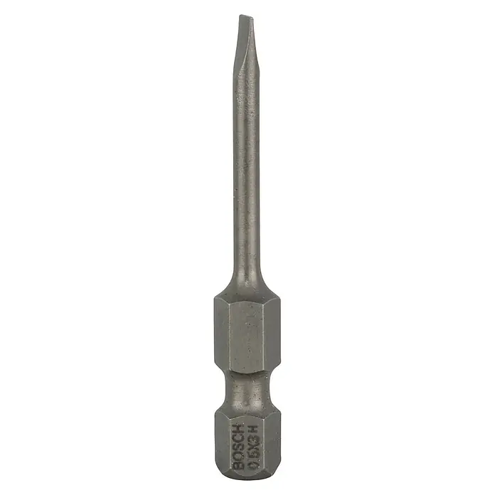 Bosch Punta Extra Hard E - S 0,5 x 3, 49 mm, 3 ud. - Punta de destornillador de ranura Bosch, una herramienta duradera para tareas de atornillado precisas, ideal para profesionales y aficionados al bricolaje.
