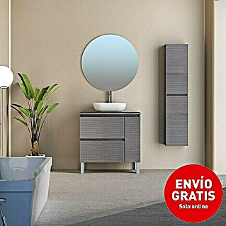 Artysan Conjunto de mueble de baño Oval (Ancho: 80 cm, Ceniza, 4 pzs.)