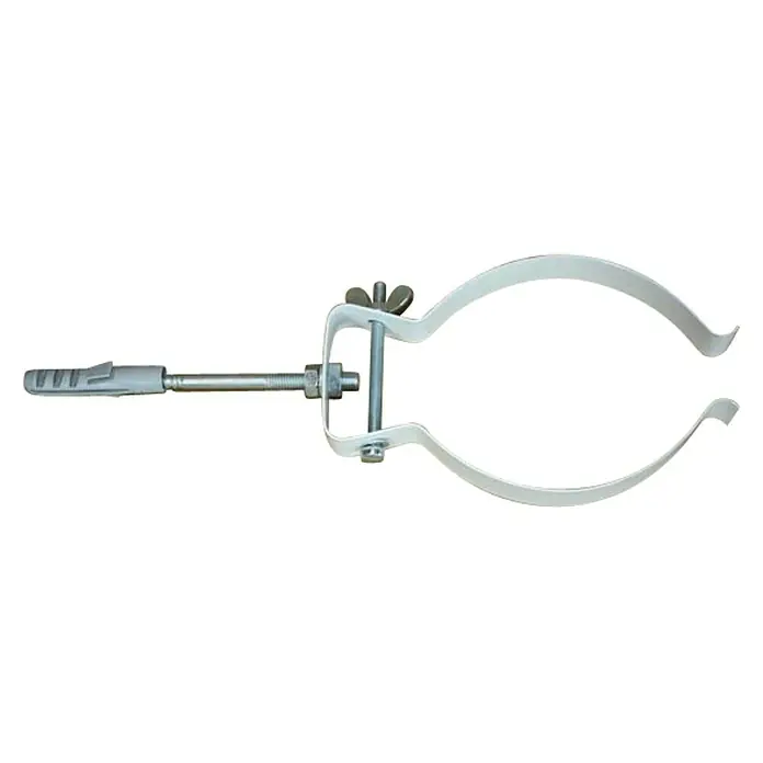 Bertrams Rohrhalter - Durchmesser: 100 mm - 130 mm, Weiß - Rohrschelle mit Dübel und Schraube zur Befestigung von Rohren an Wänden oder Decken.