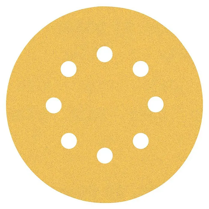 Bosch Expert Juego de papel de lija C470 - Grano: 120 mm, 5 ud., Diámetro: 125 mm - Disco de lija con ocho agujeros para la extracción de polvo, ideal para lijar de forma uniforme.