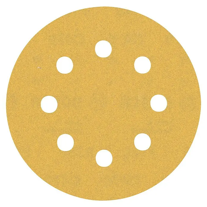 Bosch Expert Juego de papel de lija C470 - Grano: 180 mm, 5 ud., Diámetro: 125 mm - Disco de lija amarillo para lijadoras orbitales aleatorias con orificios de extracción de polvo, ideal para superficies lisas.