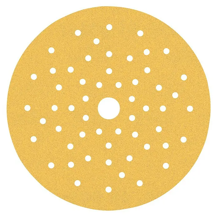 Bosch Expert Juego de papel de lija C470 - Grano: 120 mm, 5 ud., Diámetro: 150 mm - Disco de lijado amarillo con agujeros negros para una extracción de polvo uniforme, ideal para lijar.