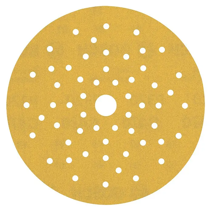 Bosch Expert Juego de papel de lija C470 - Grano: 320 mm, 5 ud., Diámetro: 150 mm - Papel de lija amarillo con agujeros, ideal para lijar superficies con una lijadora para un acabado fino.