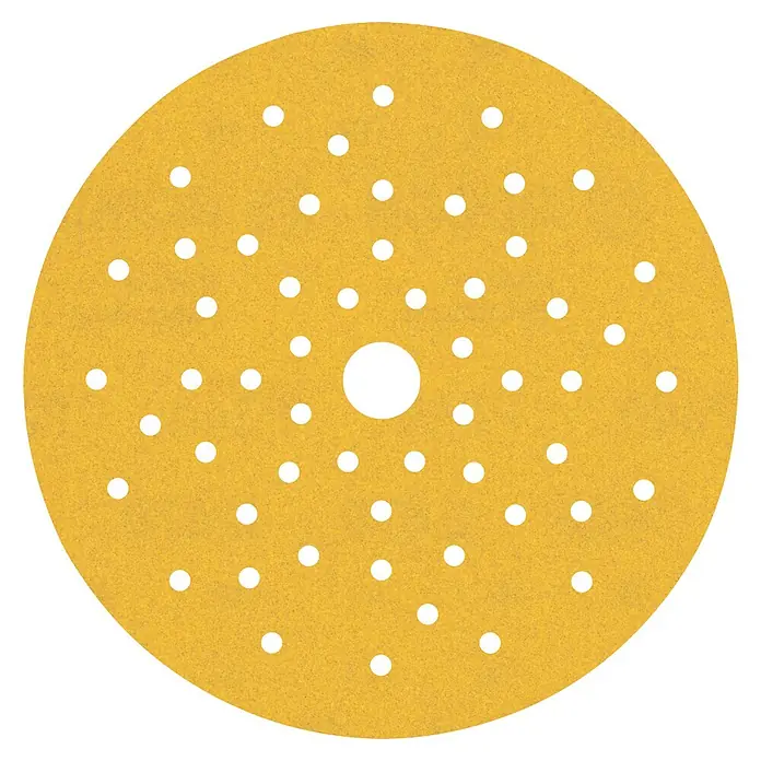 Bosch Expert Juego de papel de lija C470 - Grano: 150 mm, 5 ud., Diámetro: 150 mm - Disco de lijar amarillo con patrón de agujeros para un lijado eficiente. Ideal para trabajos en madera y metal.