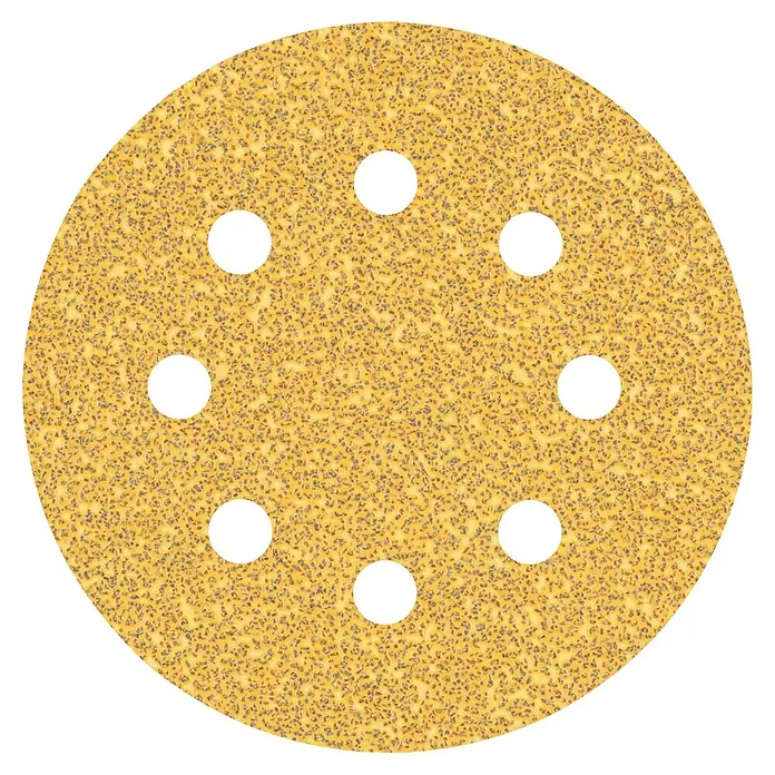 Bosch Expert Juego de papel de lija C470 - Grano: 40 mm, 5 ud., Diámetro: 115 mm - Disco de lija con ocho agujeros para la extracción de polvo, ideal para carpintería y metalistería.