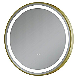 Espejo con luz Klara (Diámetro: 80 cm, Oro, Sensor)