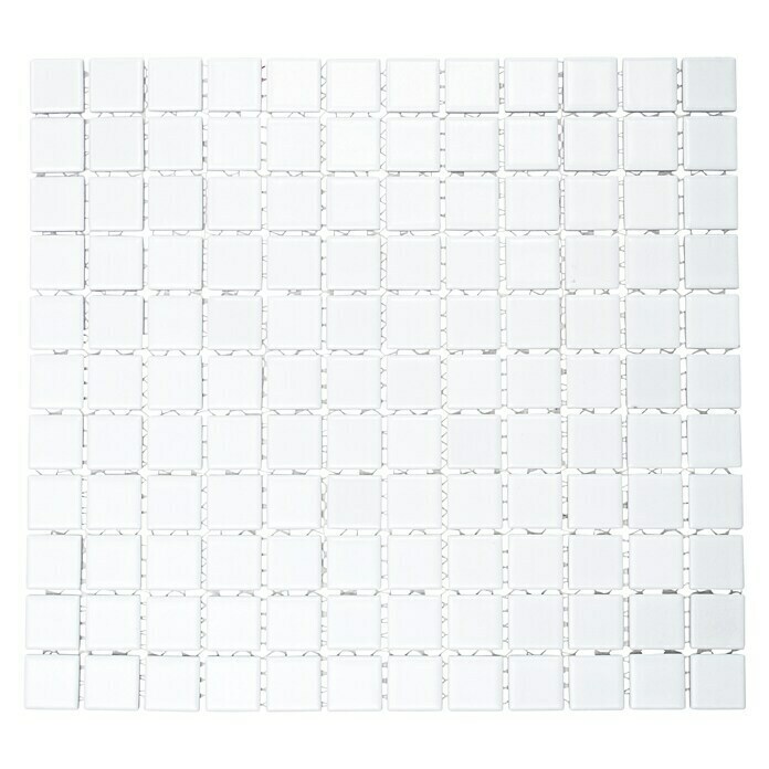 Mosaikfliese Uni B 140 (33 x 30,2 cm, Weiß, Matt)