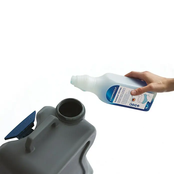Campingaz Chemietoiletten Zusatz Instablue Extra - 1 l - Campingaz Instablue Extra Sanitärflüssigkeit wird in einen Tank gefüllt. Ideal für Campingtoiletten, sorgt für Hygiene und angenehmen Duft.