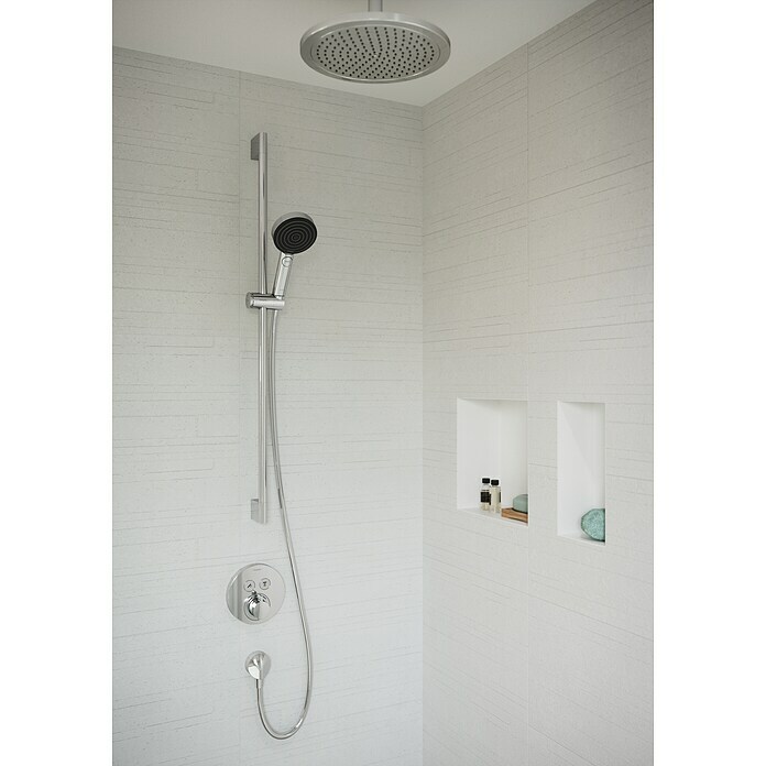 Hansgrohe Pulsify Select S Brausegarnitur 105 (Lochabstand: 91,5 cm, Art Strahl: PowderRain, IntenseRain, Massagestrahl, Chrom, Wassersparfunktion) | BAUHAUS