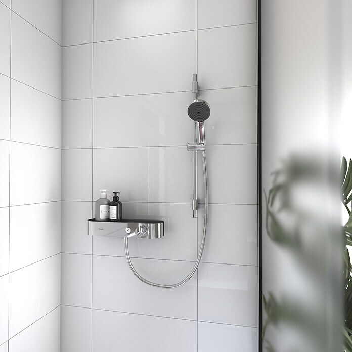 Hansgrohe Pulsify Select S Brausegarnitur 105 (Lochabstand: 62,5 cm, Art Strahl: PowderRain, IntenseRain, Massagestrahl, Chrom, Wassersparfunktion) | BAUHAUS