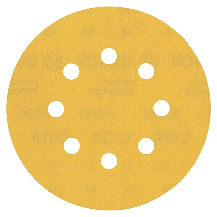 Bosch Expert Juego de papel de lija C470 - Grano: 400 mm, 5 ud., Diámetro: 125 mm - Disco de lija con ocho agujeros. Ideal para usar con lijadoras para alisar superficies y quitar material.