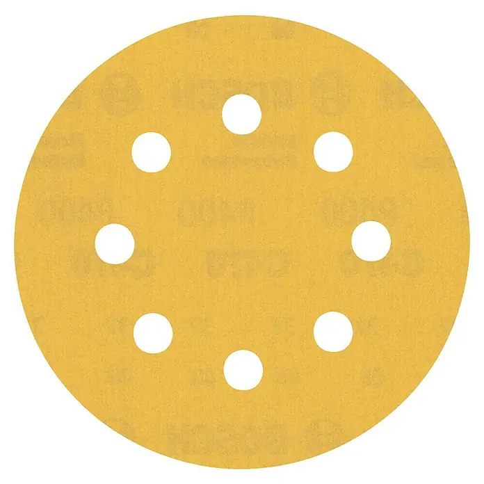 Bosch Expert Juego de papel de lija C470 - Grano: 400 mm, 5 ud., Diámetro: 115 mm - Disco de lija amarillo con ocho agujeros. Perfecto para lijar madera, metal y plástico. Alta tasa de eliminación de material y larga vida útil.