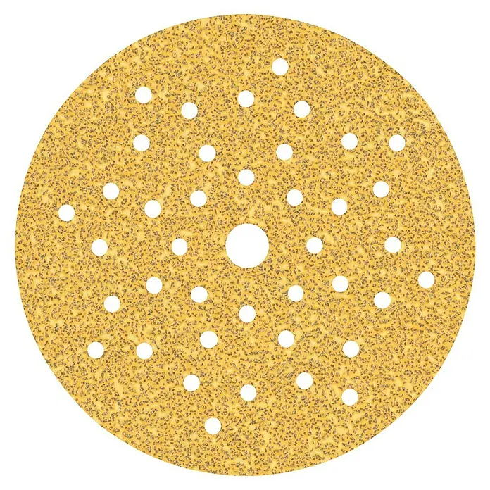 Bosch Expert Juego de papel de lija M470 - Diámetro: 125 mm, Grano: 40 mm, 5 ud., Malla - Disco de lijado: Disco de lijado amarillo con grano y múltiples orificios para una extracción eficiente del polvo al lijar superficies.