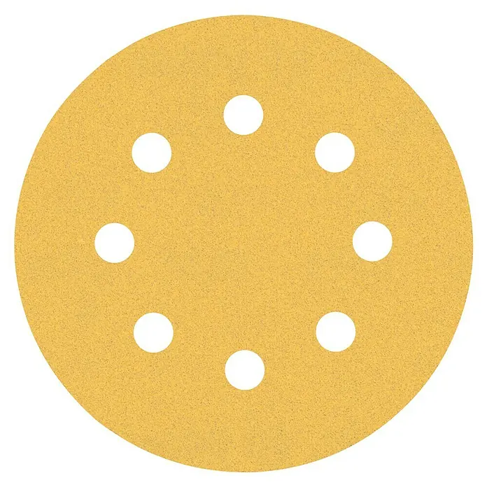 Bosch Expert Juego de papel de lija C470 - Grano: 60 mm - 240 mm, Diámetro: 115 mm - Disco de lijado amarillo con ocho agujeros, ideal para usar con lijadoras eléctricas. Ideal para acabar madera y metal.