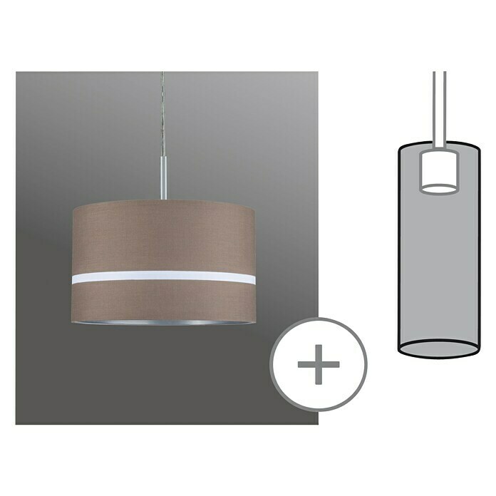 Paulmann DecoSystems Lampenschirm Tessa (Durchmesser: 25 cm, Braun, Stoff, Form: Rund)