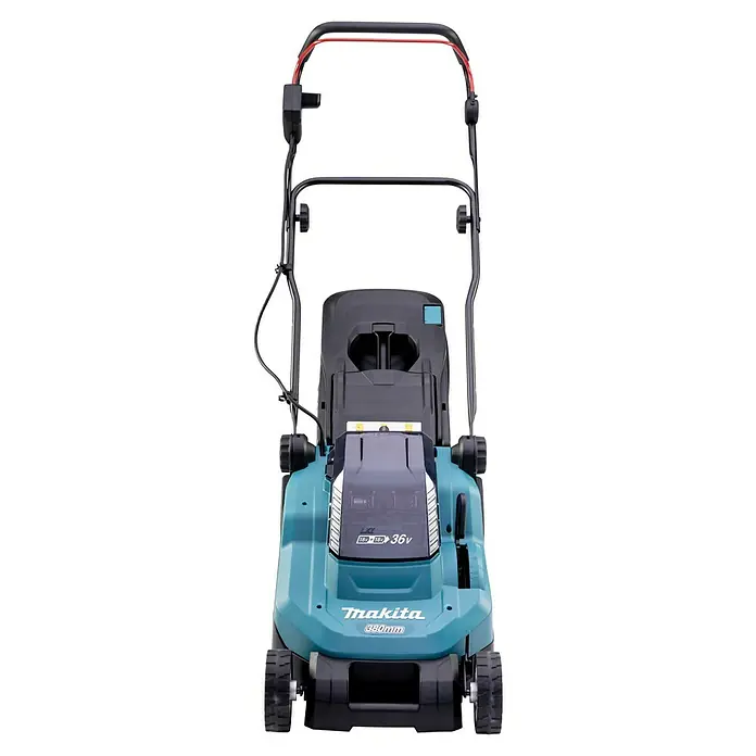 Makita LXT 18V Akku-Rasenmäher DLM382Z - 18 V, Ohne Akku, Schnittbreite: 38 cm - Makita Akku-Rasenmäher mit innovativem 36V-Antrieb für effizientes und kabelloses Rasenmähen. Ideal für mittelgroße Gärten.