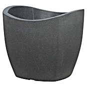 Scheurich Wave Globe Pflanzkübel eckig (Außenmaß (L x B x H): 39,4 x 39,4 x 35,5 cm, Kunststoff, Schwarz granit) | BAUHAUS