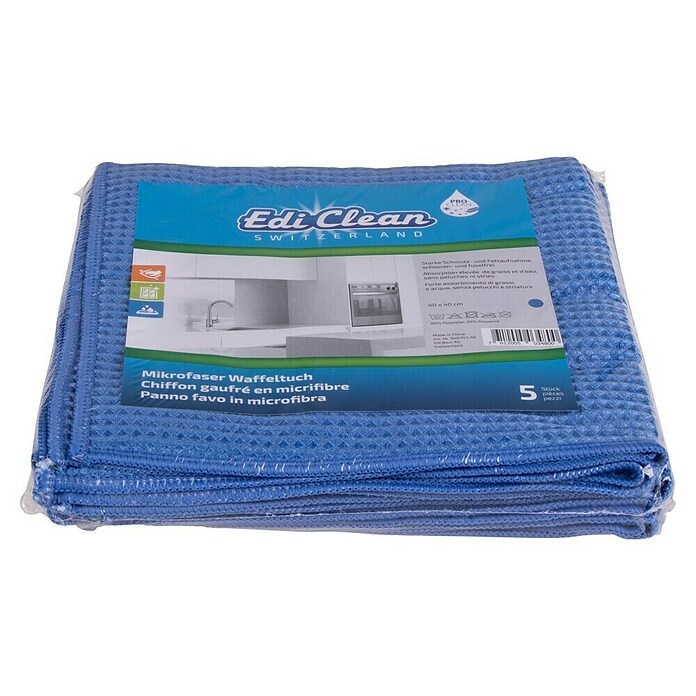 Edi Clean Chiffon gaufré en microfibre bleu 40 x 40 cm