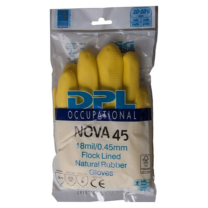Edi Clean Guanti in lattice Nova 45 giallo taglia XL
