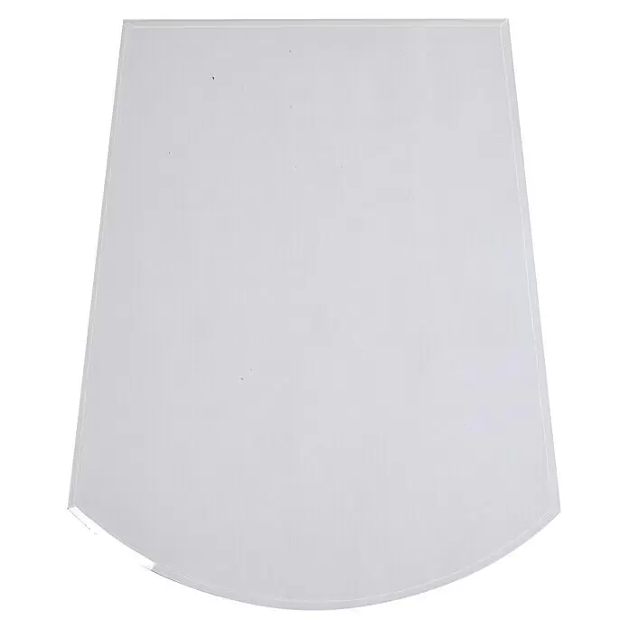 Firefix Glasbodenplatte Trapez - 120 x 100 cm, Gebogen - Transparente trapezförmige Platte mit gebogenem Unterrand, ideal als Schutzfläche.