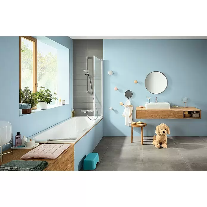Hansgrohe Croma Select E Brausegarnitur 110 Multi - Lochabstand: 91,5 cm, Art Strahl: SoftRain, IntenseRain, Massagestrahl, Chrom/Weiß - Stimmungsaufnahme