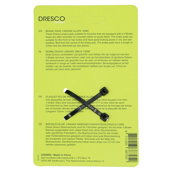Dresco Kočne stopice za bicikl V-Brake 72 mm  (2 Kom.) | BAUHAUS