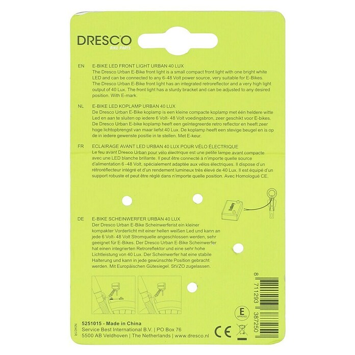 Dresco LED prednje svjetlo za bicikl  (Osvjetljenost: 40 lx, LED) | BAUHAUS