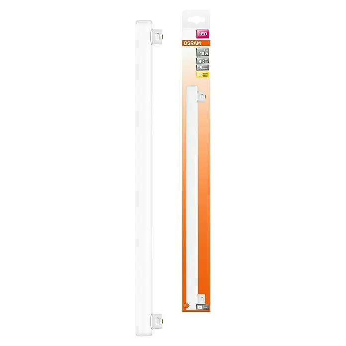 Osram LED-Röhre LEDINESTRA BASE - Länge: 50 cm, Warmweiß, 6 W, 640 lm, S14s - LED-Röhre von Osram mit 40 W, 640 lm und einer Lebensdauer von 15 Jahren. Warmweißes Licht sorgt für angenehme Atmosphäre.