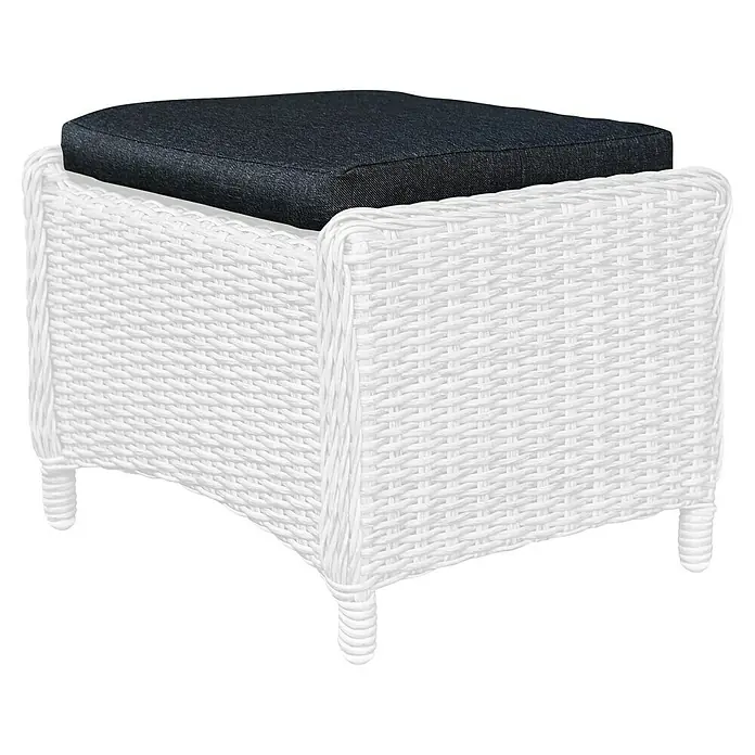 Sunfun Pauline Ersatzkissen - Passend für: Sunfun Pauline Gartenhocker, Anthrazit - Dieser graue Rattan-Hocker mit dunklem Kissen ist eine stilvolle und bequeme Ergänzung für jeden Wohnraum. Er bietet zusätzlichen Sitzplatz.