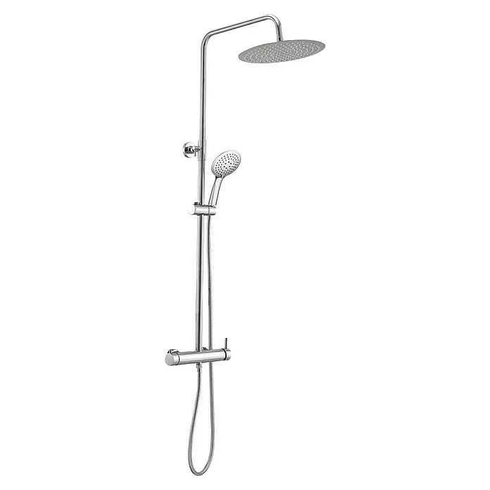 IO Inverter R Sistema de ducha - Grifo monomando, Número de tipos de chorro: 3 ud., Cromo - Columna de ducha cromada con rociador y teleducha. El sistema de ducha ofrece un diseño moderno y una experiencia de ducha agradable.