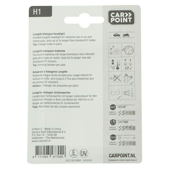 Carpoint Longlife ampoule H1 12V 55W